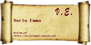Verle Emma névjegykártya